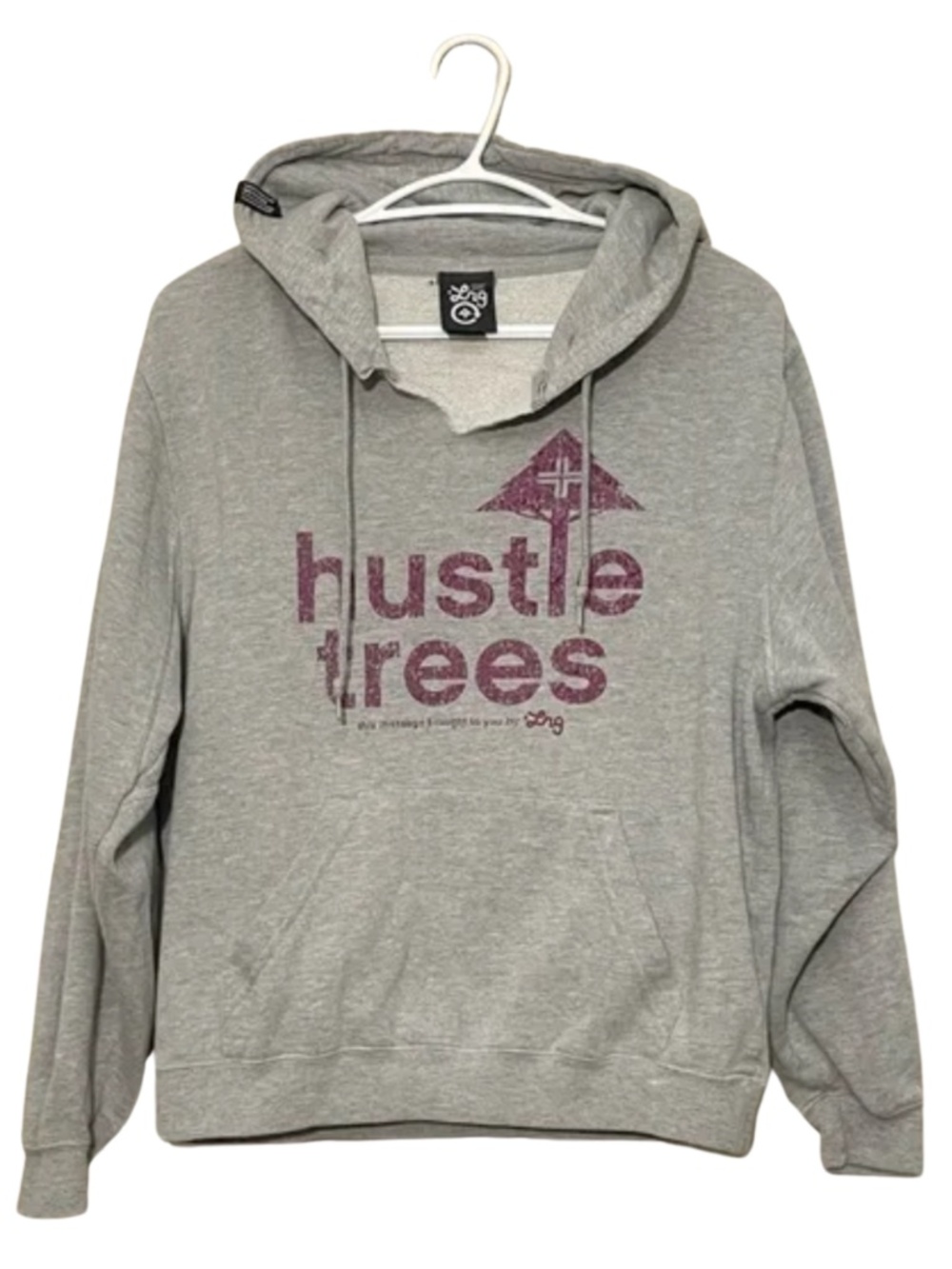 Vintage Y2K LRG “Hustle Trees” Grey Hoodie – Size Large GUC